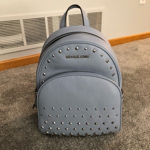 Michael Kors Pale Blue Studded Backpack Leather